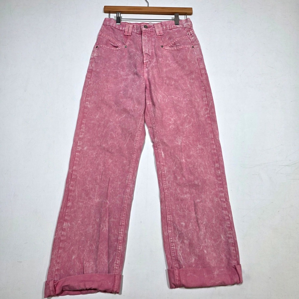 BDG Cowboy Jean Womens 28 Pink Acid Wash High Rise Western Straight Leg Denim